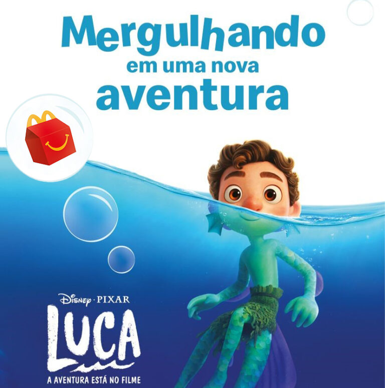 O filme ‘Luca’, o mais novo lançamento da Disney e da Pixar chega como novidade ao McLanche Feliz com oito brinquedos inéditos.